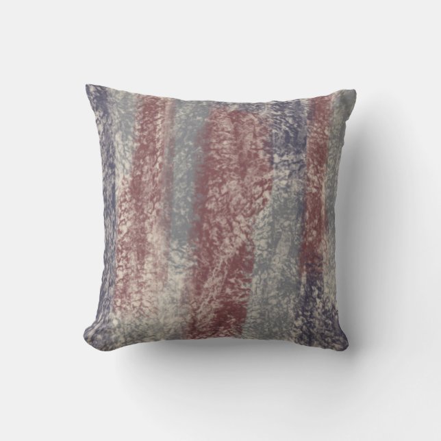 Abstract Soft Hues Gray Beige Dusty Rose & Purple Cushion (Front)