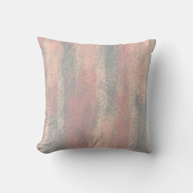 Abstract Soft Hues Gray Beige Pink Cushion (Front)