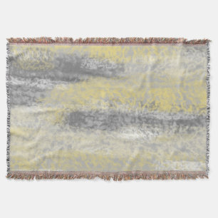 Abstract Soft Hues Gray Yellow Throw Blanket