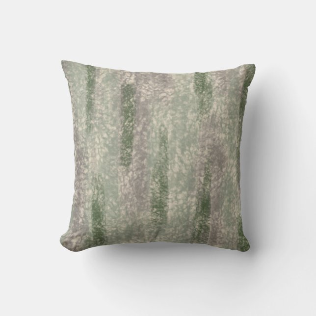 Abstract Soft Hues Grey Beige Moss & Stone Cushion (Front)
