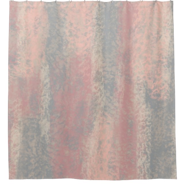 Abstract Soft Hues Grey Beige Pink Shower Curtain (Front)