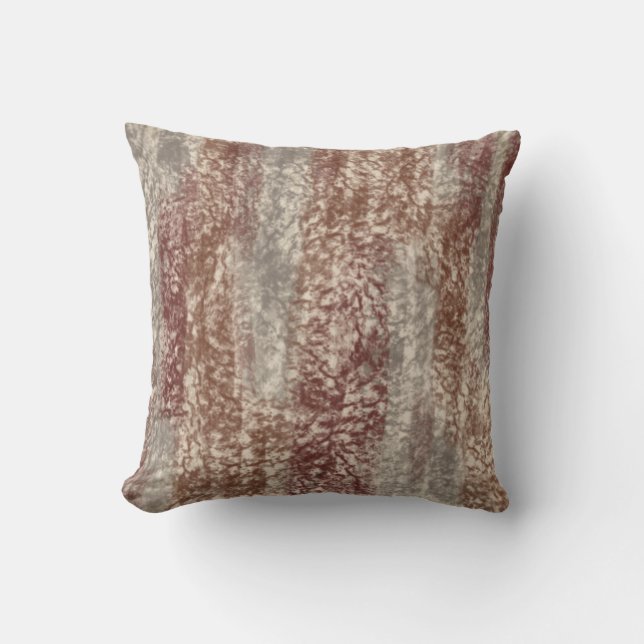 Abstract Soft Hues Grey Beige Wine & Chocolate Cushion (Front)