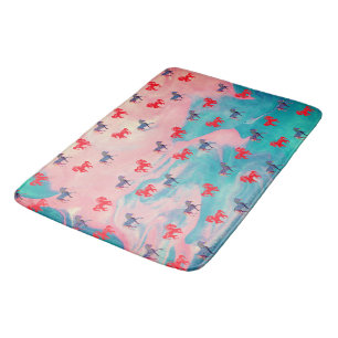 Abstract Soft Memory Foam, Wild Horses Bath Mat