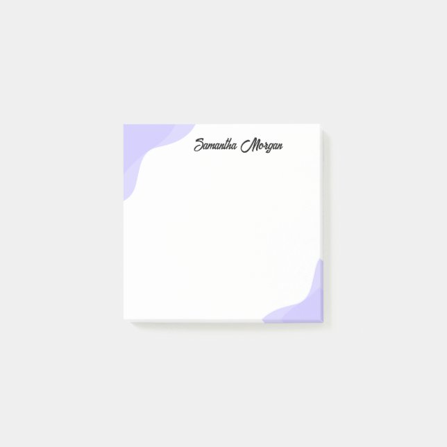 Abstract soft purple waves customisable post-it notes (Front)