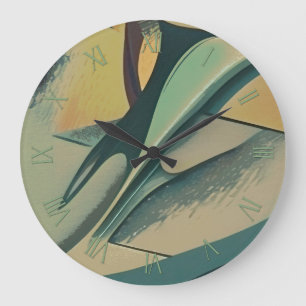 Abstract soft strokes large clock