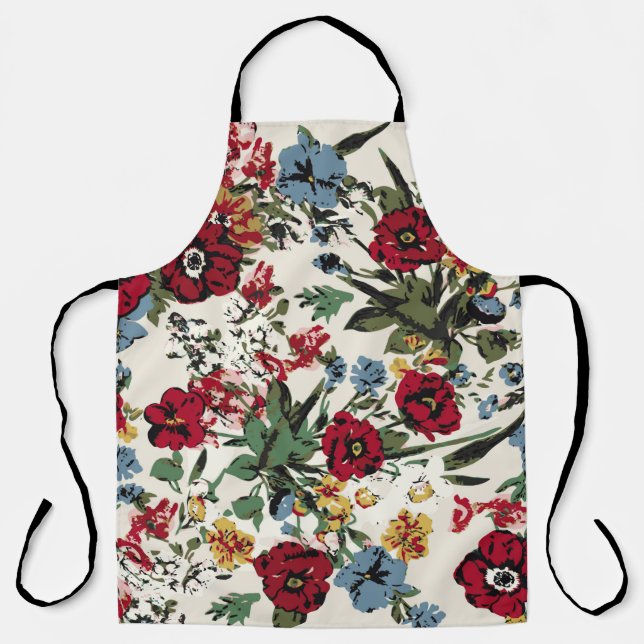 Abstract solid flowers arrangement, all over desig apron (Front)