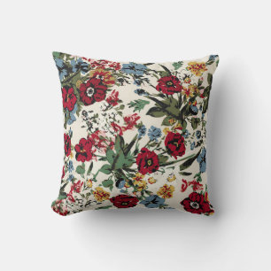 Abstract solid flowers arrangement, all over desig cushion