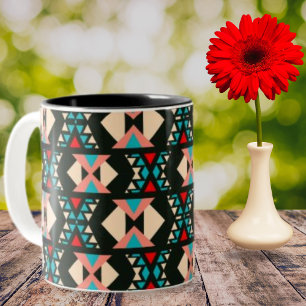 Abstract Southwest Boho  Two-Tone Coffee Mug