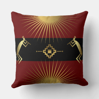 Abstract Southwest Kokopelli Throw Pillow