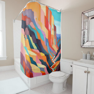 Abstract Southwestern Canyon Scenery Colourful Shower Curtain