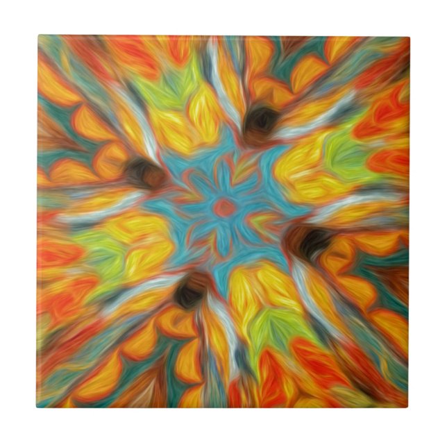 Abstract Southwestern Design Ceramic Tile (Front)