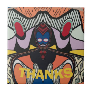 Abstract  Space Alien Tile, edit text Ceramic Tile