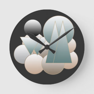 Abstract space art futuristic planet system round clock