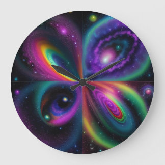 Abstract Space Art Modern Large Clock