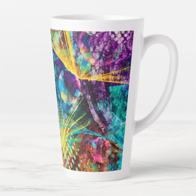 Abstract Space Lights Show Latte Mug (Right)