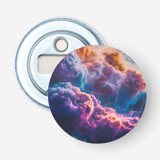Abstract Space Nebula Art - Colorful Cosmic Bottle Opener (Front)