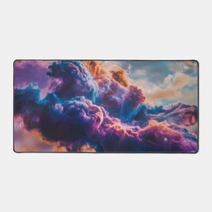 Abstract Space Nebula Art - Colorful Cosmic Desk Mat