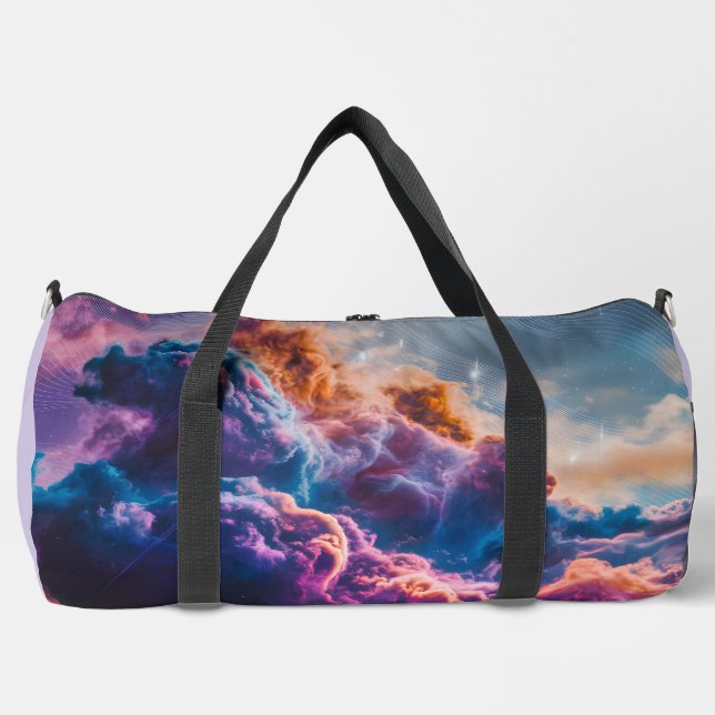 Abstract Space Nebula Art - Colorful Cosmic Duffle Bag (Front)
