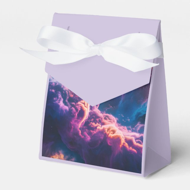 Abstract Space Nebula Art - Colorful Cosmic Favour Box (Front Side)