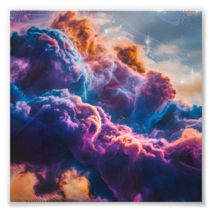 Abstract Space Nebula Art - Colorful Cosmic Photo Print