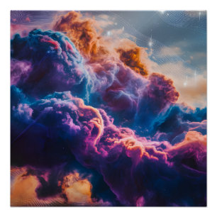 Abstract Space Nebula Art - Colorful Cosmic Poster