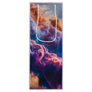 Abstract Space Nebula Art - Colorful Cosmic Wine Gift Bag
