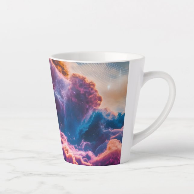 Abstract Space Nebula Art - Colourful Cosmic Latte Mug (Right)