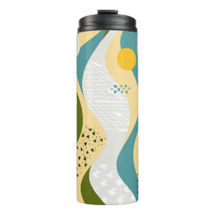 Abstract Space: Smooth Line Ornaments. Thermal Tumbler