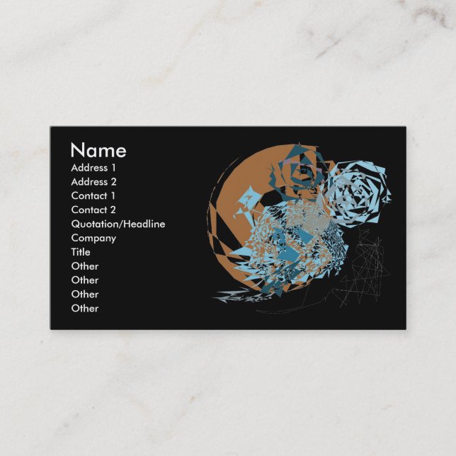 Abstract Space World Business Card (Front)