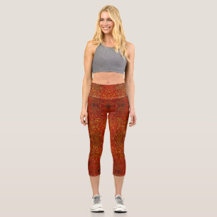 Abstract sparkle beautiful edgy amber samples capri leggings