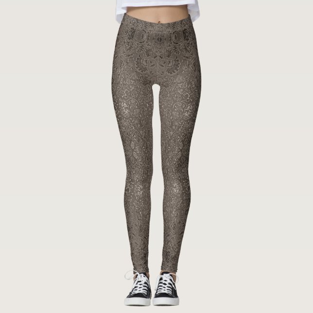 Abstract sparkle beautiful light grey samples leggings (Front)