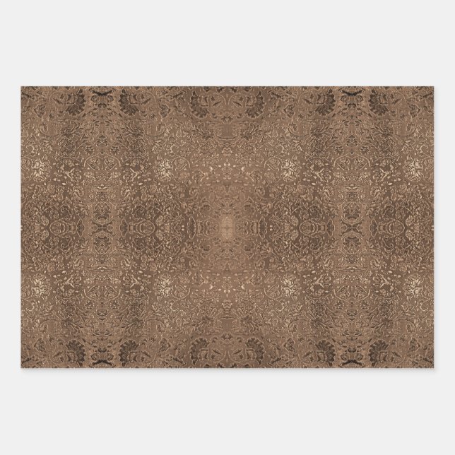Abstract sparkle brown light beautiful samples wrapping paper sheet (Front)