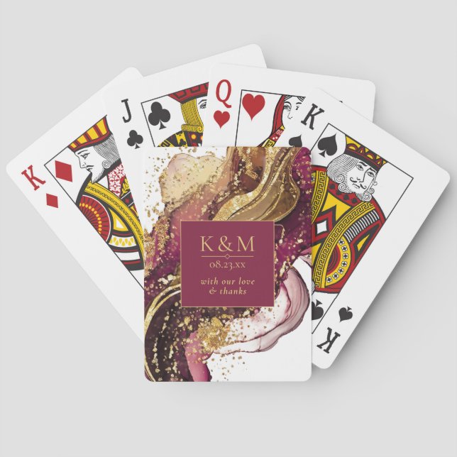 Abstract Sparkling Wedding Wine Red ID1018 Playing Cards (Back)