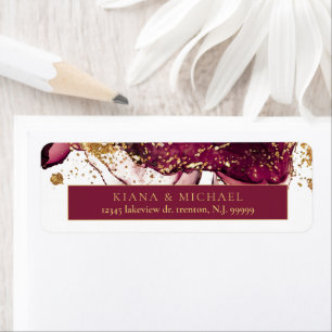 Abstract Sparkling Wedding Wine Red ID1018 Return Address Label