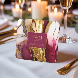 Abstract Sparkling Wedding Wine Red ID1018 Square Paper Coaster