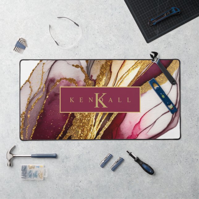 Abstract Sparkling Wine Red ID1018 Desk Mat (Workstation)