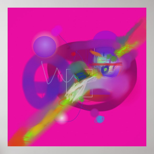 Abstract Spectrum of Layered Hues Poster (Front)