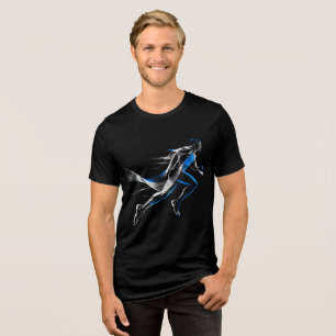 Abstract Speed Runner Athletic Motion Art Design Tri-Blend Shirt