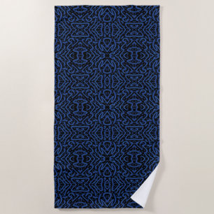 Abstract Spiny Crest Spiked In Blue Colours Patter Beach Towel