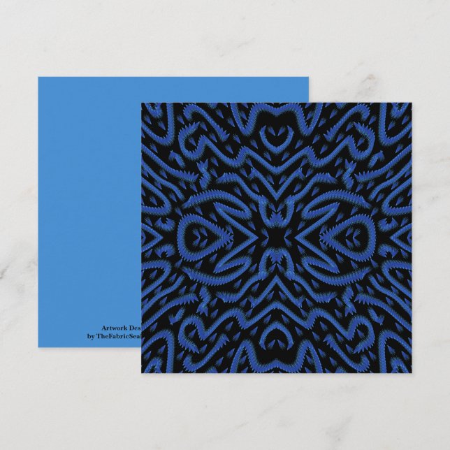 Abstract Spiny Crest Spiked In Blue Colours Patter Card (Front/Back)