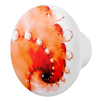 Abstract Spiral Colourful Fractal Ceramic Knob