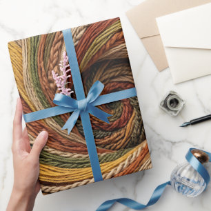 Abstract Spiral Earth Thread Wrapping Paper