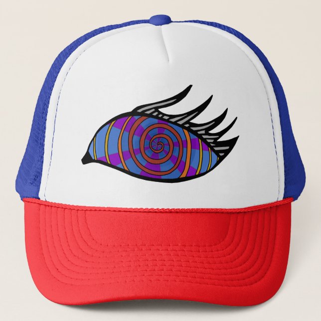 Abstract Spiral Eye Trucker Hat (Front)