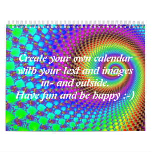Abstract Spiral Fractal I + your text & images Calendar