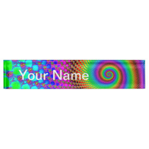 Abstract Spiral Fractal Nameplate
