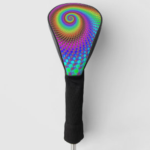 Abstract Spiral Fractal - neon coloured Golf Head Cover