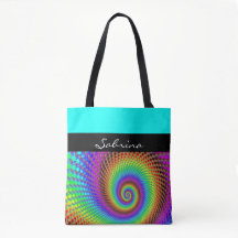 Abstract Spiral Fractal - neon coloured