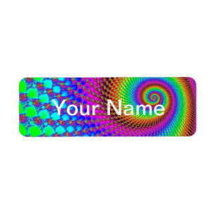 Abstract Spiral Fractal Return Address Label