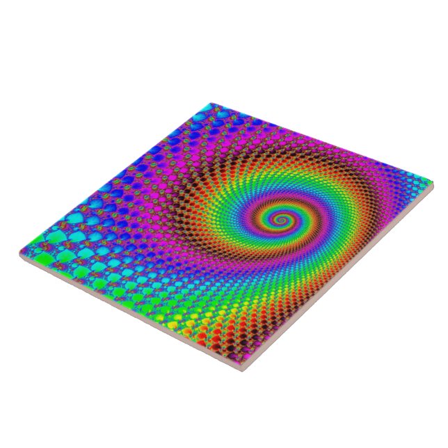 Abstract Spiral Fractal Tile (Side)