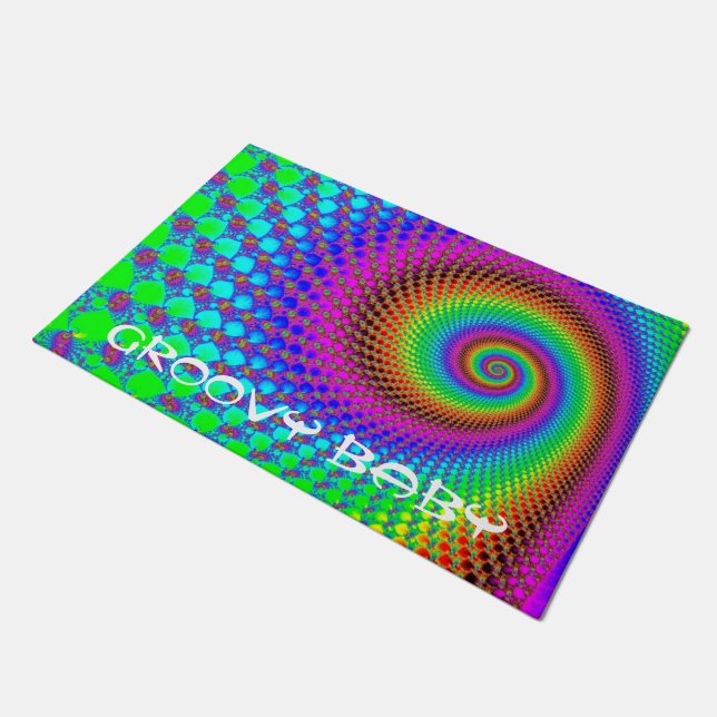Abstract Spiral Fractal + your ideas Doormat (Angled)